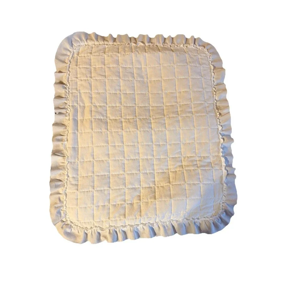Shabby White Ruffle  Pillow Sham Covers Set of 2  20” X 26”